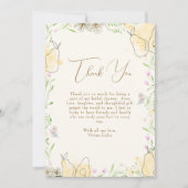 水の色梨のフローラガーデンベビーシャワー サンキューカード (正面)