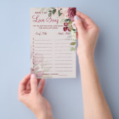 水の色歌のシャワーゲームカードを愛する名前 チラシ (ハンドル)