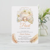 水の色海リトルパールシーシェルベビーシャワー 招待状 (スタンド正面)