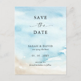 水の色海海の夏ビーチ日付を保存 案内ポストカード