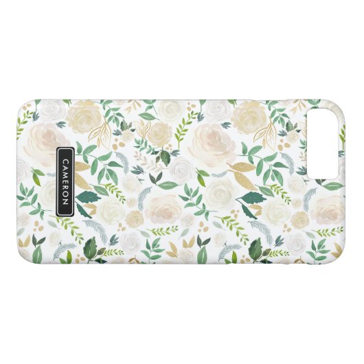 水の色淡い色の牡丹カスタムiPhone 8プラスケース Case-Mate iPhoneケース (裏面(横))