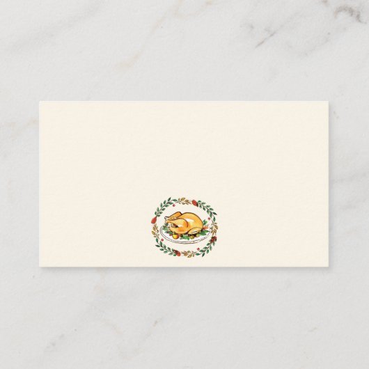 水の色秋秋の感謝祭トルコ プレイスカード (裏面)