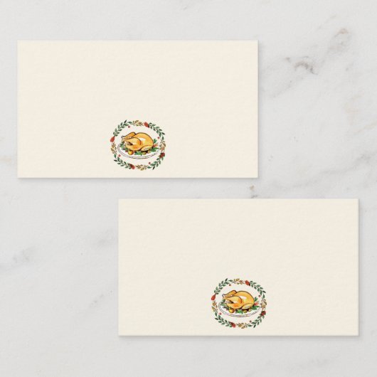 水の色秋秋の感謝祭トルコ プレイスカード (正面/裏面)