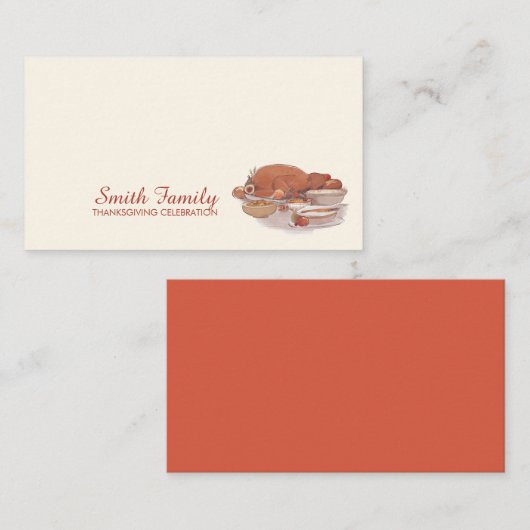 水の色秋秋の感謝祭トルコ プレイスカード (正面/裏面)