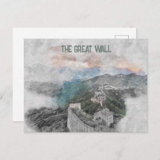 水の色素晴らしの壁中国はがき – 歴史的 ポストカード (正面/裏面)