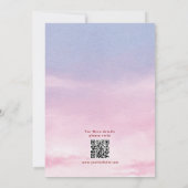水の色素晴らし日没の結婚式日付を保存 招待状 (裏面)