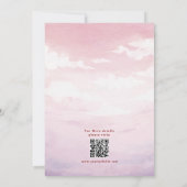 水の色素晴らし日没の結婚式日付を保存 招待状 (裏面)