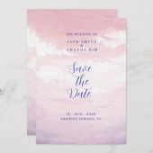 水の色素晴らし日没の結婚式日付を保存 招待状 (正面/裏面)