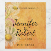 水の色素朴のデイジーのパーチメントワインラベル ワインラベル (シングルラベル)