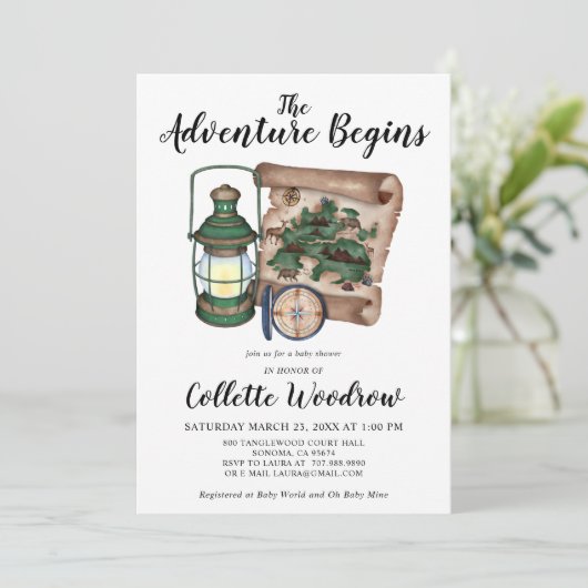 水の色素朴の冒険が赤ちゃんシャワーを始める 招待状 (スタンド正面)