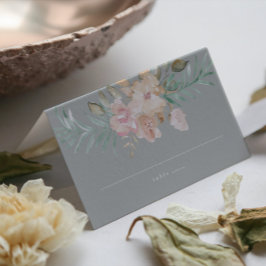 水の色素朴の花模様のセージ緑エスコート プレイスカード