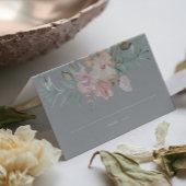 水の色素朴の花模様のセージ緑エスコート プレイスカード