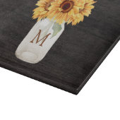 水の色素朴ひまわり花束のメイスンジャー カッティングボード (角)