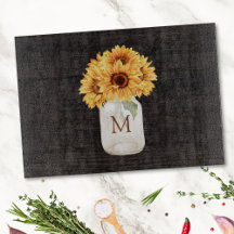 水の色素朴ひまわり花束のメイスンジャー