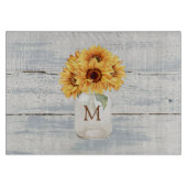 水の色素朴ひまわり花束のメイスンジャー カッティングボード (正面)