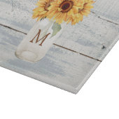 水の色素朴ひまわり花束のメイスンジャー カッティングボード (角)