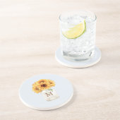 水の色素朴ひまわり花束のメイスンジャー コースター (側面)