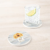 水の色素朴ひまわり花束のメイスンジャー コースター (側面)
