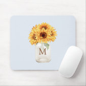 水の色素朴ひまわり花束のメイスンジャー マウスパッド (マウス)