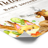 水の色素朴ウッドランド動物へようこそ ポスター (角)