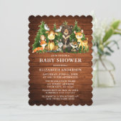 水の色素朴ウッドランド動物ウッドシャワー 招待状 (スタンド正面)