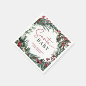 水の色素朴クリスマスサンタ赤ちゃんシャワー スタンダードカクテルナプキン