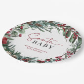 水の色素朴クリスマスサンタ赤ちゃんシャワー ペーパープレート (アングル)