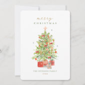 水の色素朴クリスマスツリーのクリスマスパーティーI 招待状 (正面)