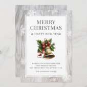 水の色素朴クリスマスベルウッドの雪片 シーズンカード (正面/裏面)