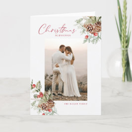 水の色素朴クリスマス恵みフォトカード シーズンカード