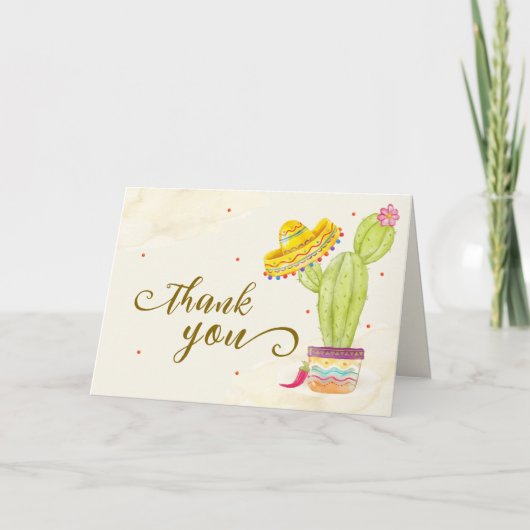 水の色素朴サボタコス'赤ちゃんシャワーについて サンキューカード (正面)