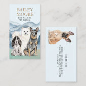 水の色素朴ドッグウォーカーアドベンチャーペットシッター 名刺 (正面/裏面)