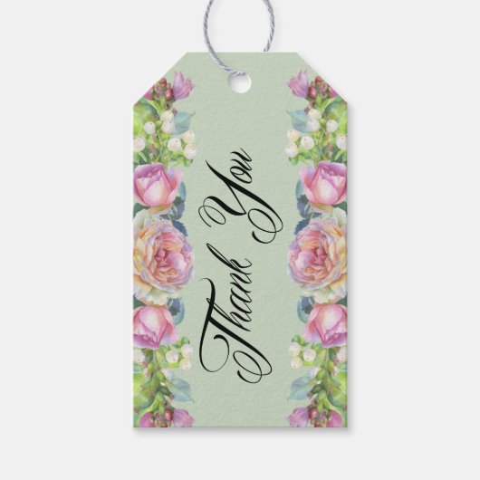 水の色素朴フローラありがとうギフトラベル ギフトタグ (正面)