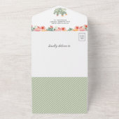 水の色素朴フローラサボサボラマ赤ちゃんシャワー オールインワン招待状 (外側)