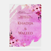 水の色素朴フローラムスリムニカ歓迎サイン アクリルサイン (正面)