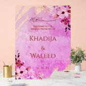 水の色素朴フローラムスリムニカ歓迎サイン アクリルサイン (ウェディング)