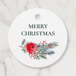 水の色素朴フローラメリークリスマス フェイバータグ