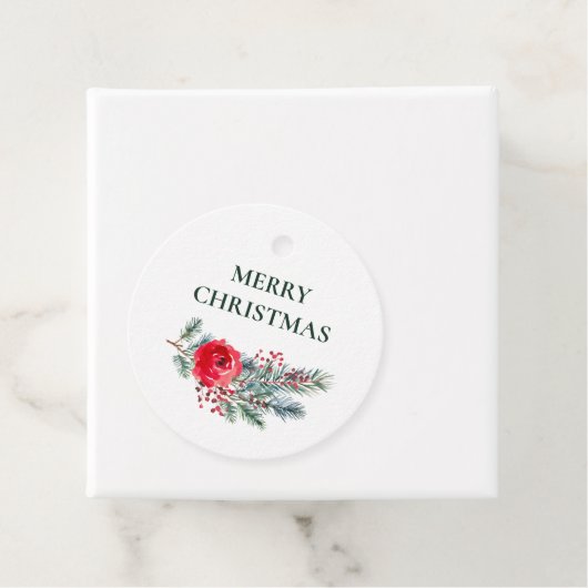 水の色素朴フローラメリークリスマス フェイバータグ (インサイチュ)