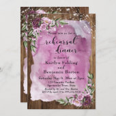 水の色素朴フローラライトリハーサルディナー 招待状 (正面/裏面)