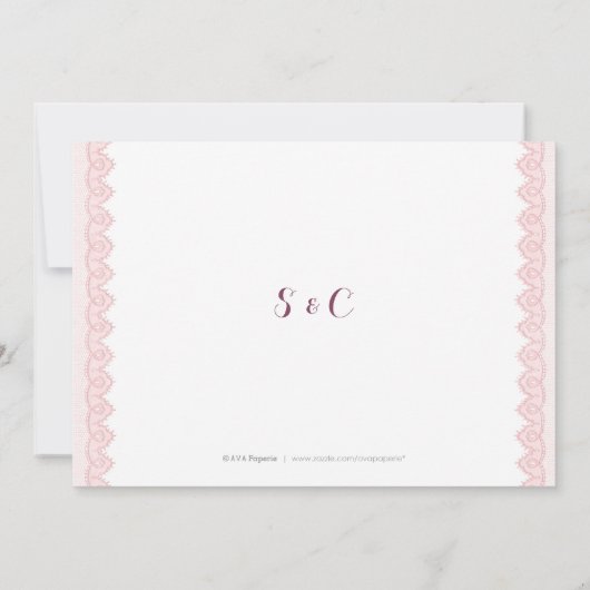 水の色素朴フローラレースは日付を保存 セーブザデート (裏面)