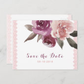 水の色素朴フローラレースは日付を保存 案内ポストカード (正面/裏面)