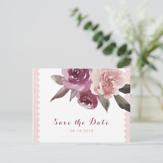 水の色素朴フローラレースは日付を保存 案内ポストカード (スタンド正面)