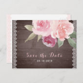 水の色素朴フローラレースは日付を保存 案内ポストカード (正面/裏面)