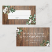 水の色素朴フローラ冬の結婚式座席表 プレイスカード (正面/裏面)