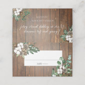 水の色素朴フローラ冬の結婚式 プレイスカード (外部開封)