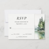 水の色素朴マウンテンレイクフォレ結婚スト 出欠カード (正面)