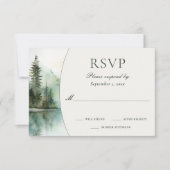 水の色素朴マウンテンレイクフォレ結婚スト 出欠カード (正面)