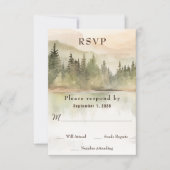 水の色素朴マウンテンレイクフォレ結婚スト 出欠カード (正面)