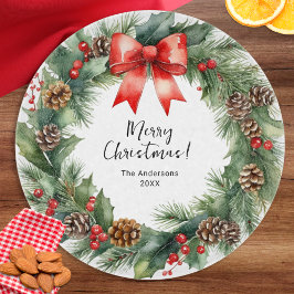 水の色素朴リースメリークリスマス カッティングボード