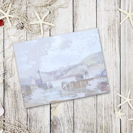 水の色素朴ヴィンテージ霧の港 ポストカード